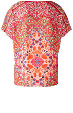 Pink Retro Drawstring Blouse