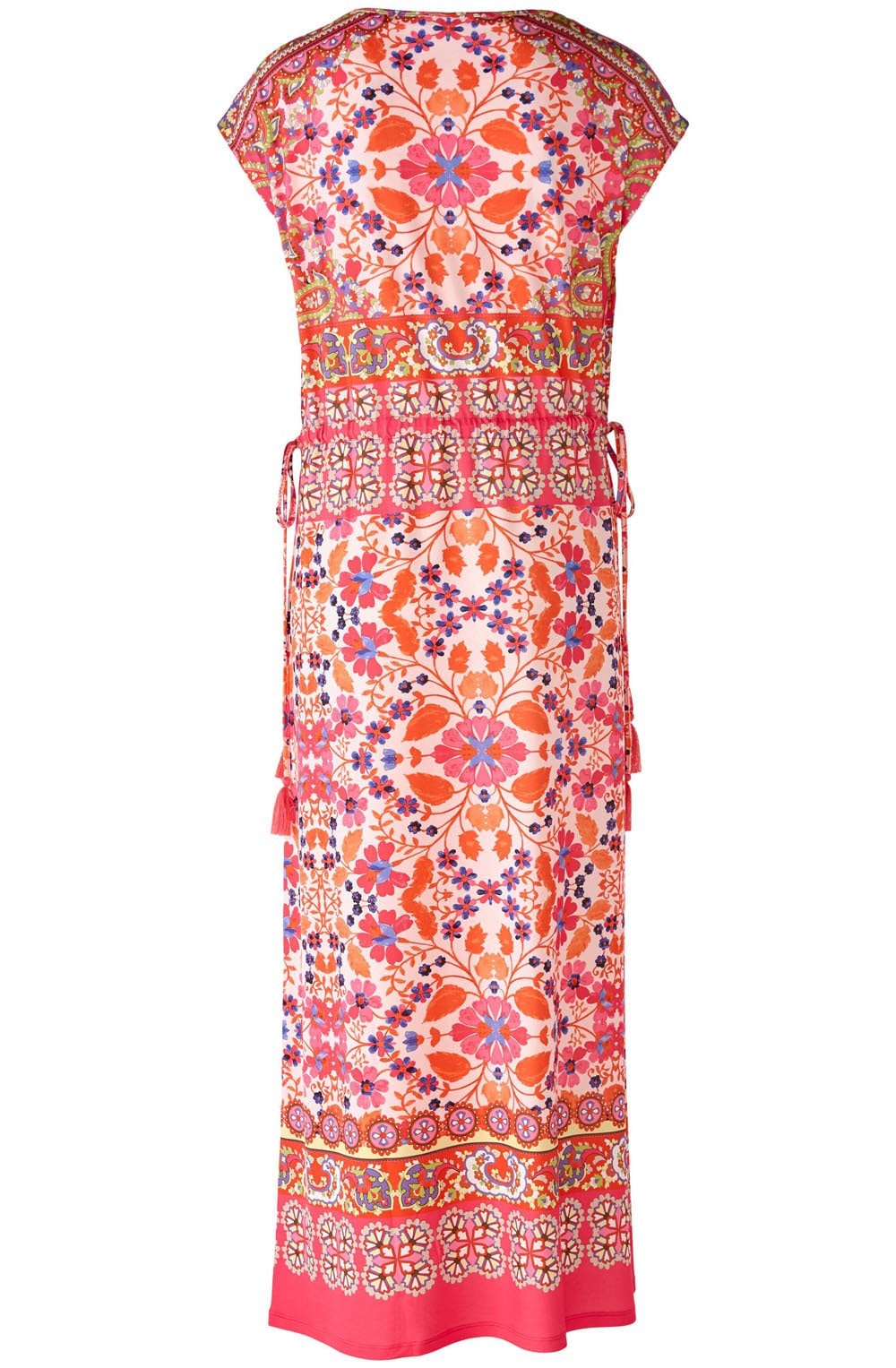 Pink Retro Print Jersey Maxi Dress