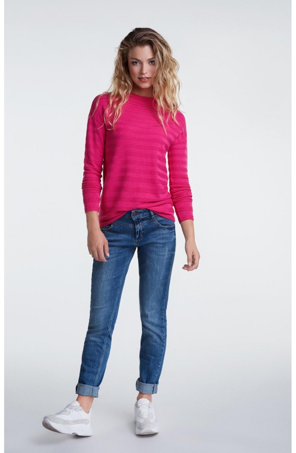Pink Ribbed Knit Jumper
