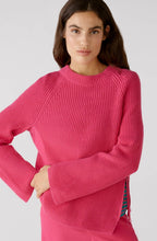Pink Ribbed Knit Jumper With Zip Detail