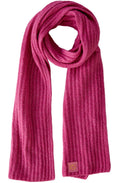 Pink Ribbed Knit Scarf