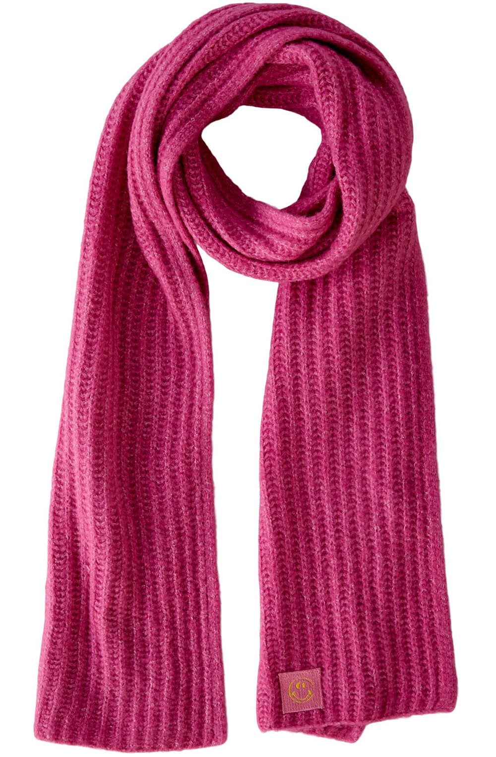 Pink Ribbed Knit Scarf