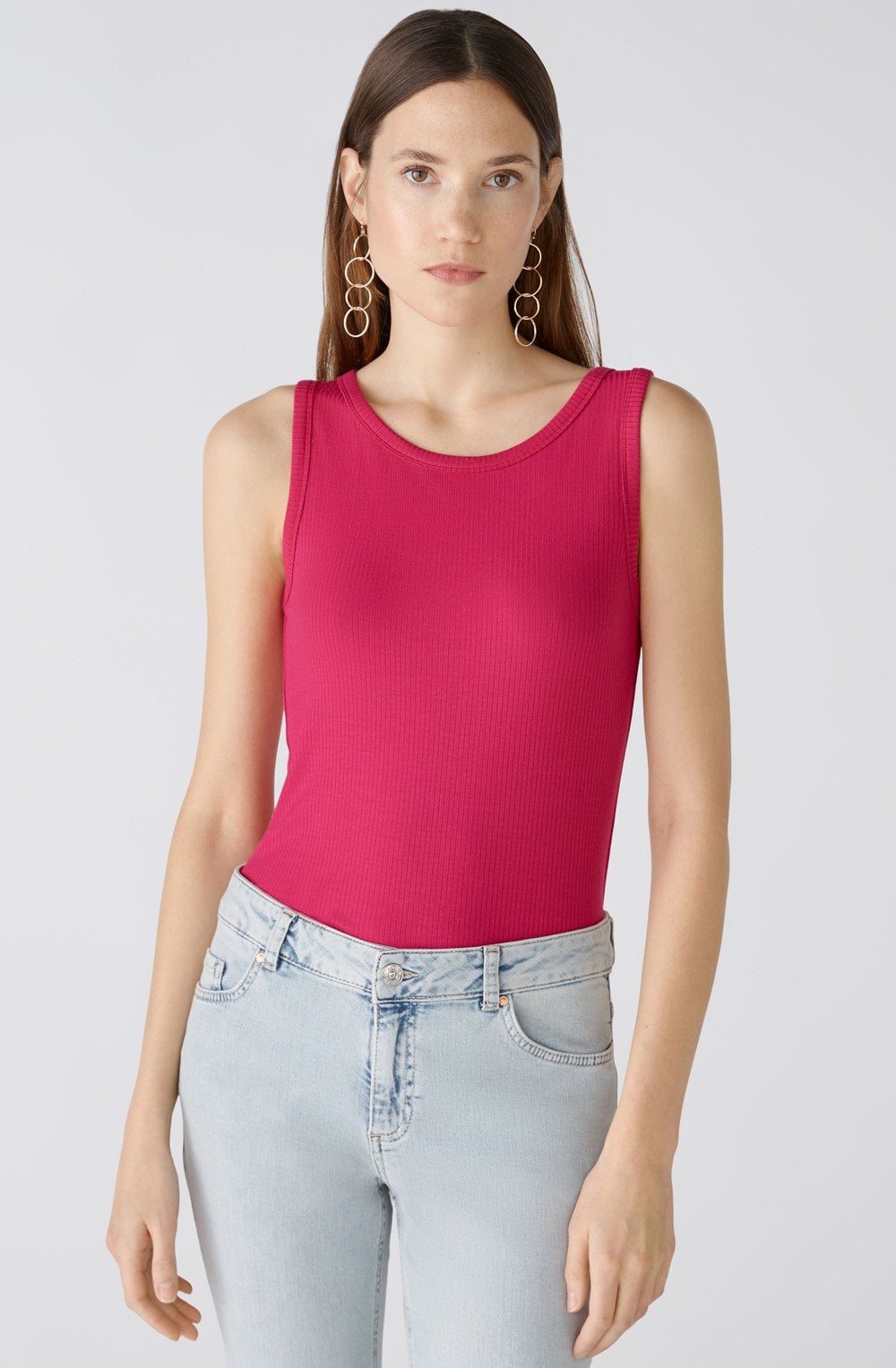 Pink Ribbed Vest Top