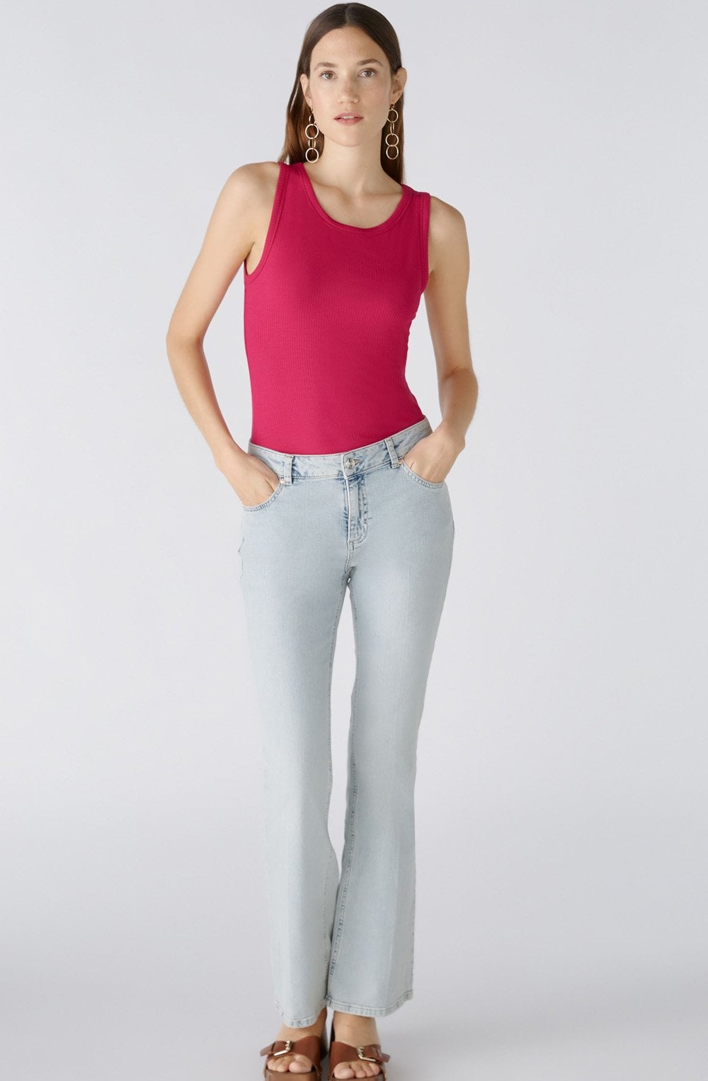 Pink Ribbed Vest Top