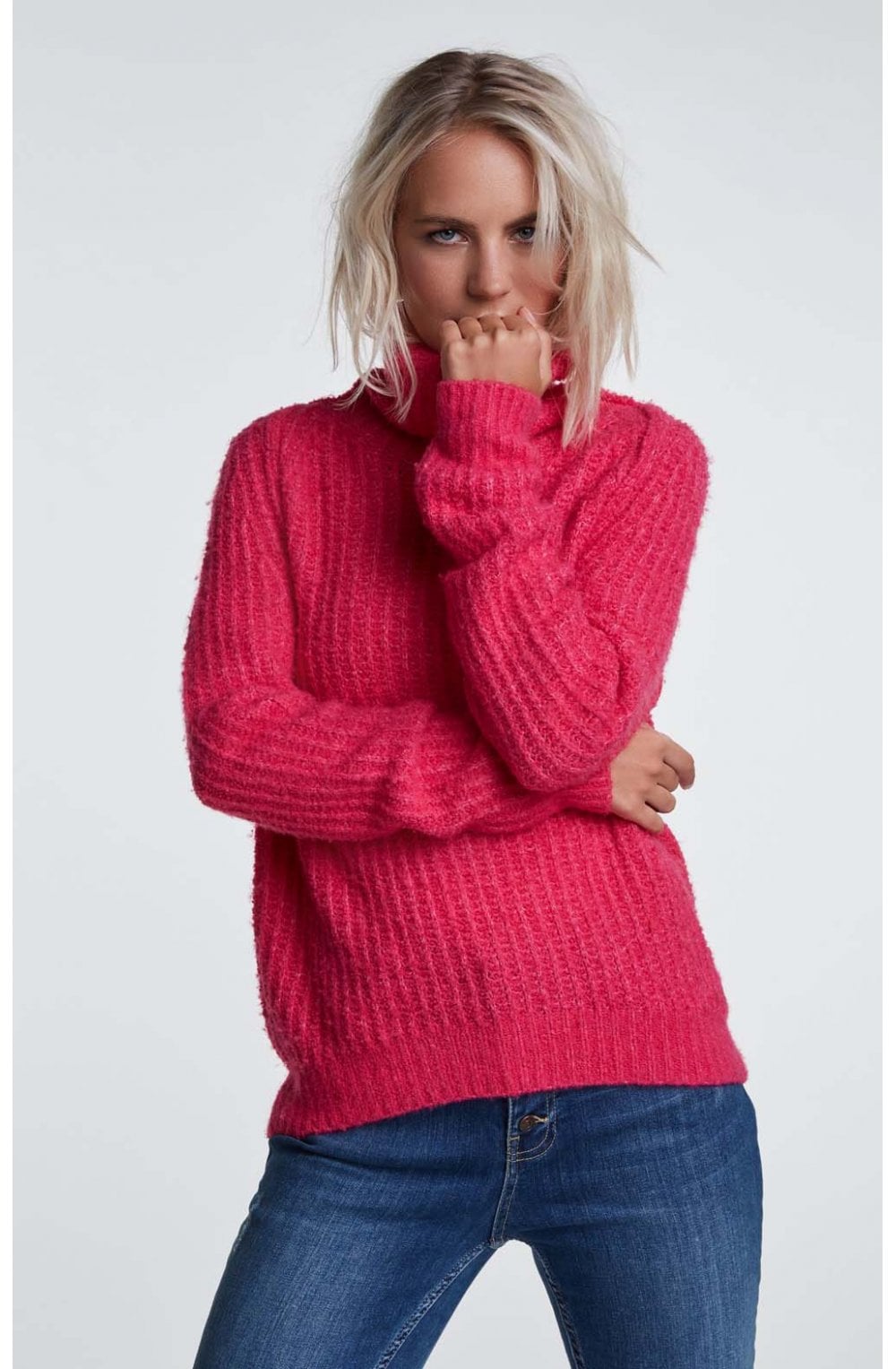 Pink Roll Neck Jumper