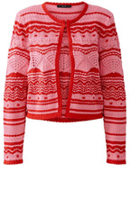Pink Rose and Red Ajour Mix Cardigan