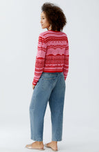 Pink Rose and Red Ajour Mix Cardigan