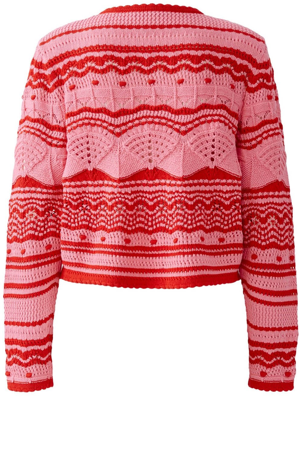 Pink Rose and Red Ajour Mix Cardigan