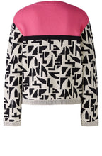 Pink Rose Colour Block Jacquard Jumper