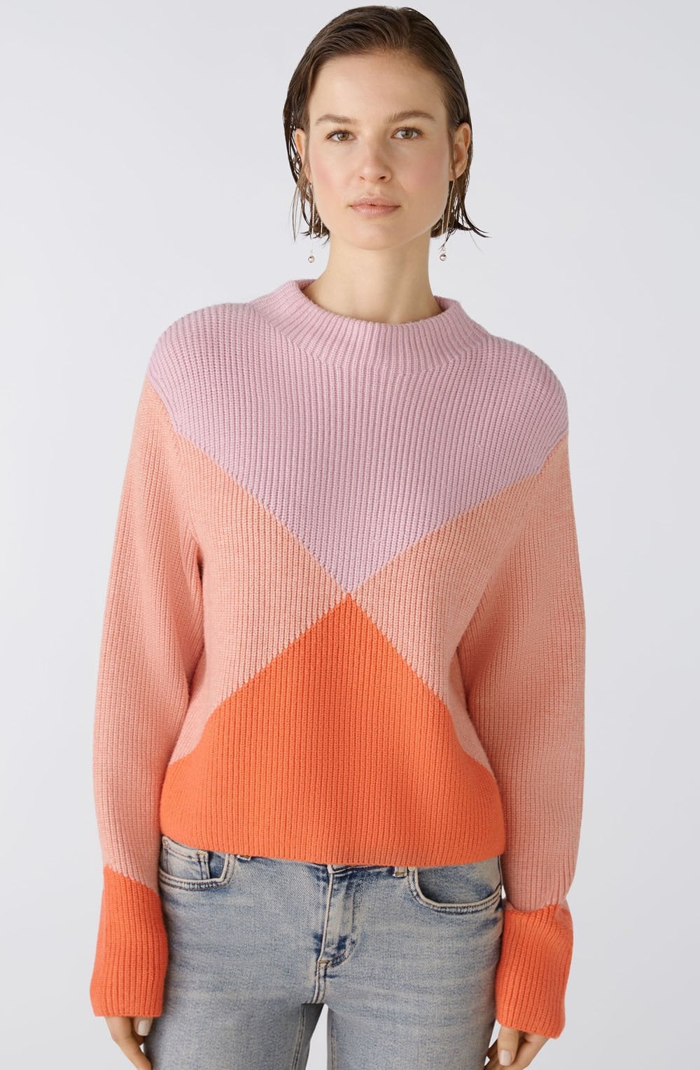 Pink Rose Geometric Design Jumper