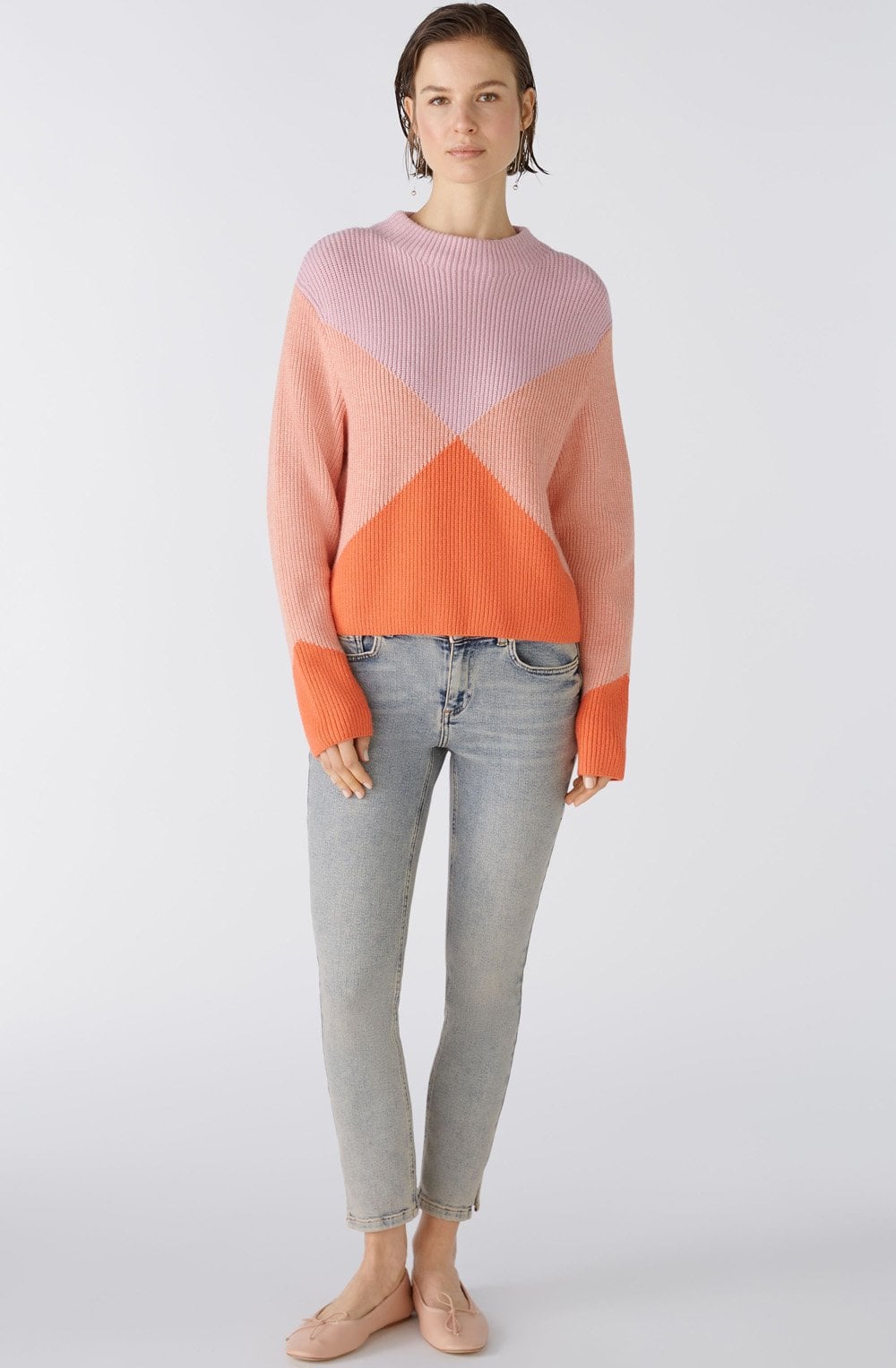 Pink Rose Geometric Design Jumper