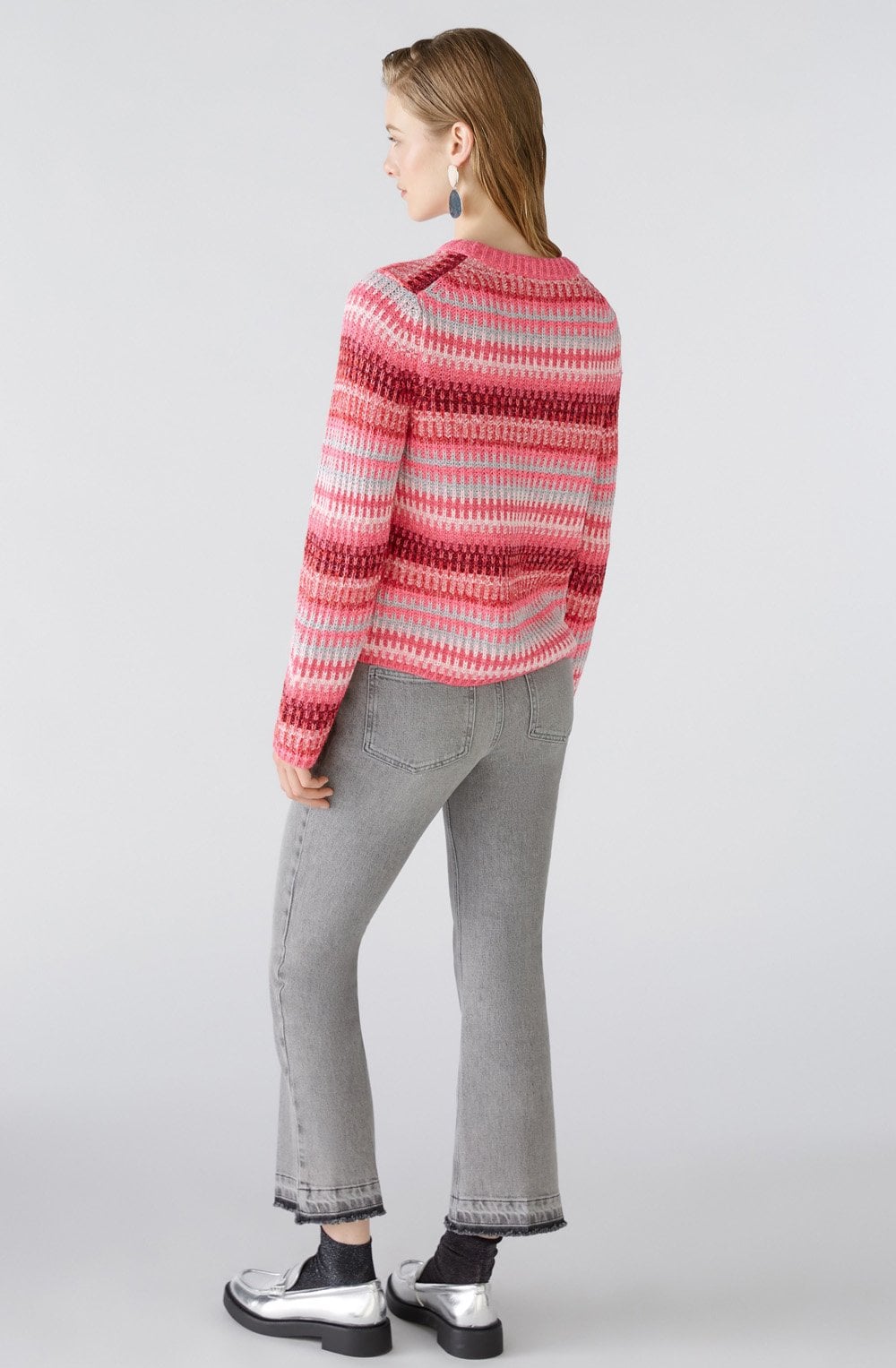 Pink Rose Jacquard Stripes Jumper