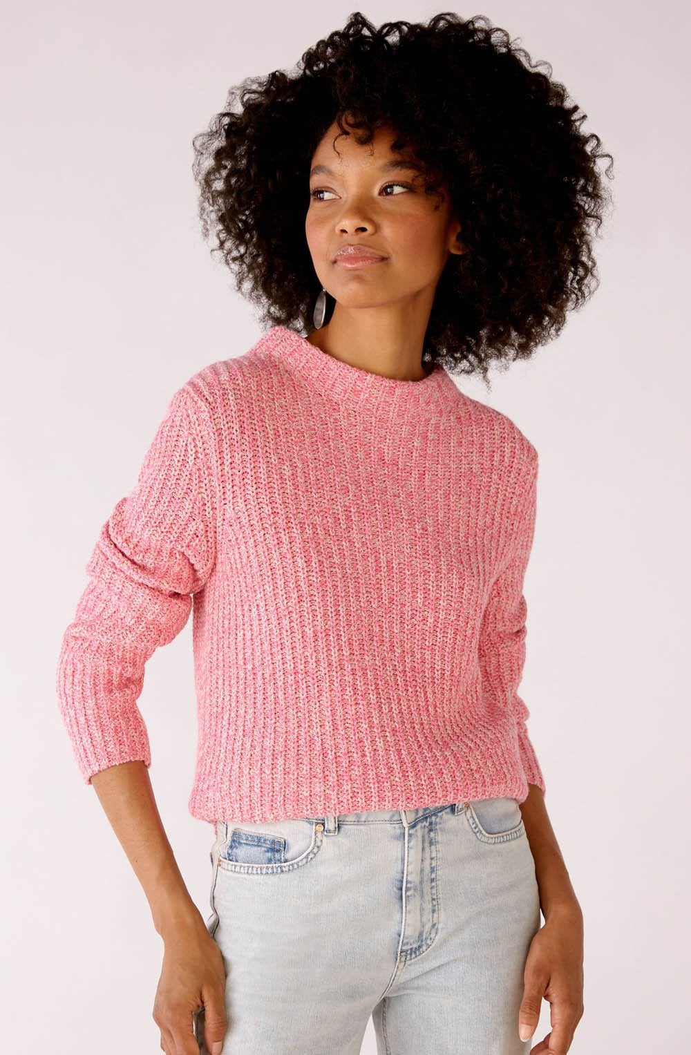 Pink Rose Ribbed Knit Jumper