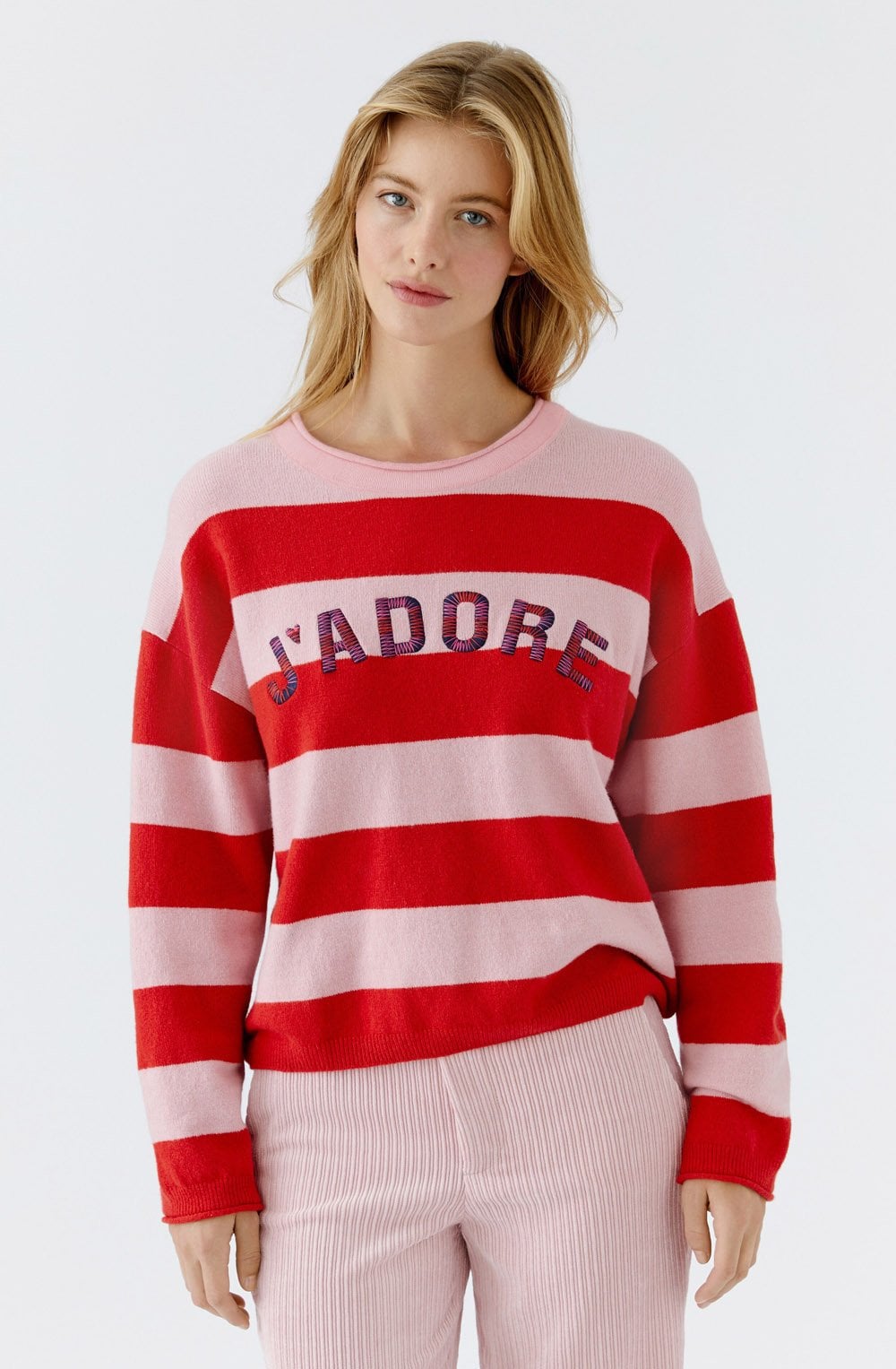 Pink Rose Striped J'Adore Jumper