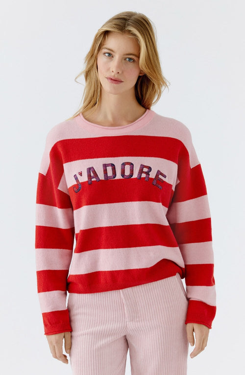 Pink Rose Striped J'Adore Jumper