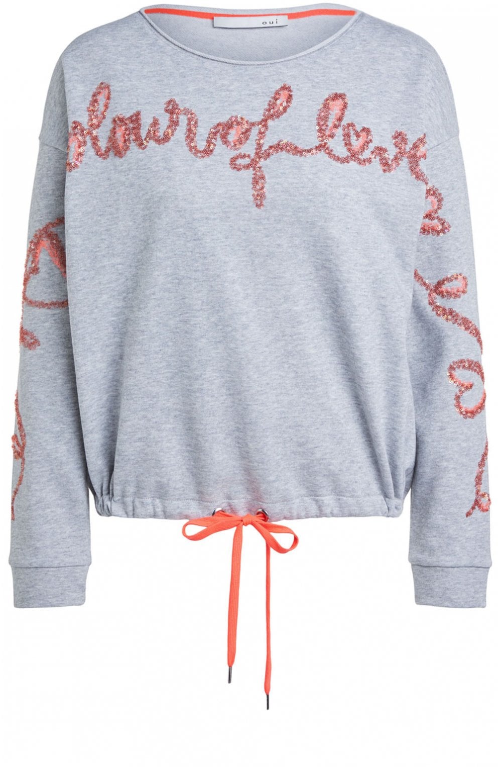 Pink Sequin Slogan Sweatshirt
