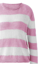 Pink Striped Linen Knit Pullover