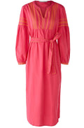 Pink Tunic Style Dress With Contrast Embroidery