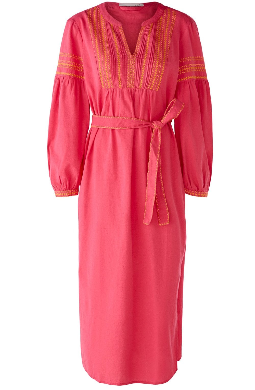 Pink Tunic Style Dress With Contrast Embroidery