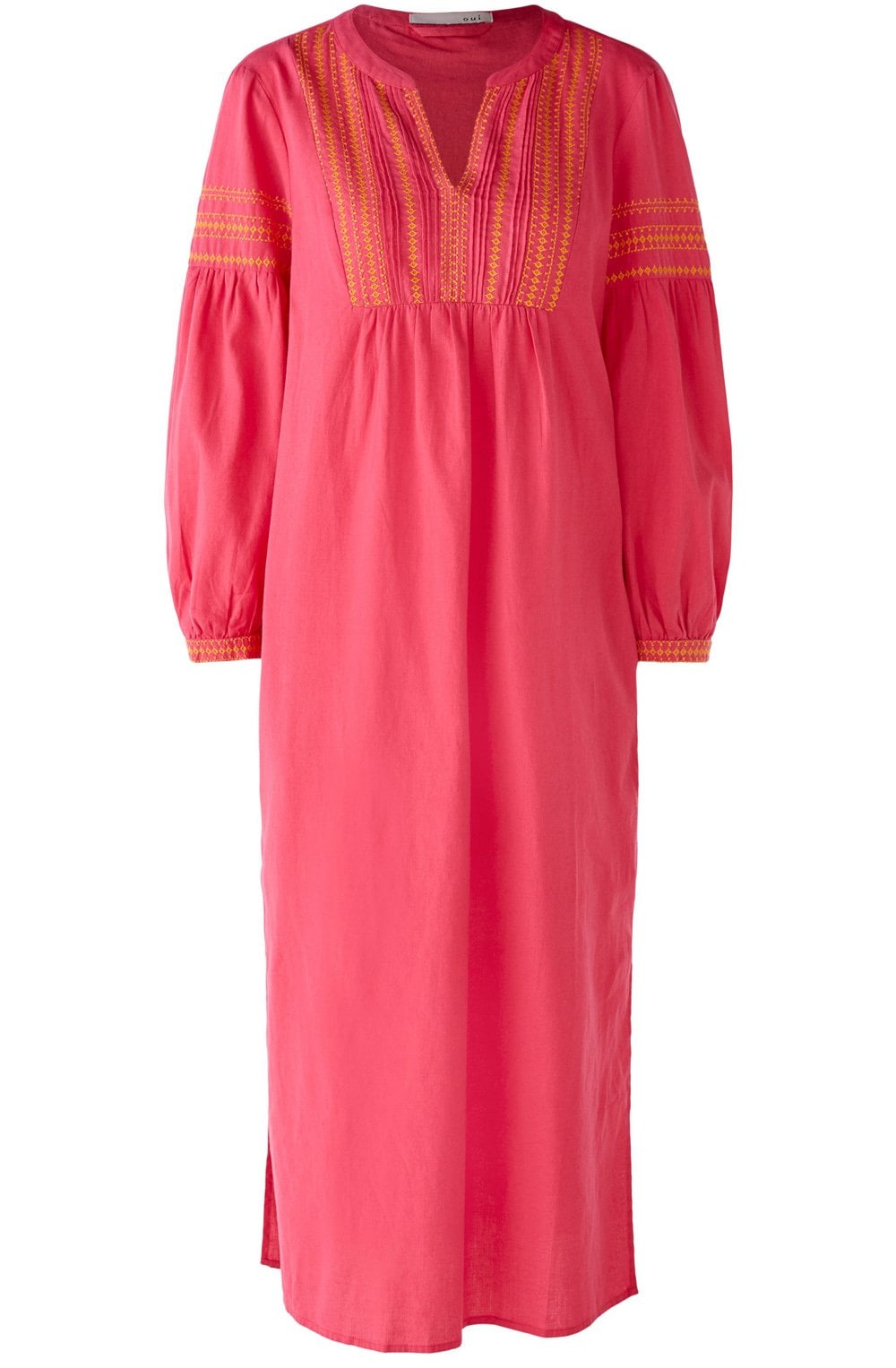 Pink Tunic Style Dress With Contrast Embroidery