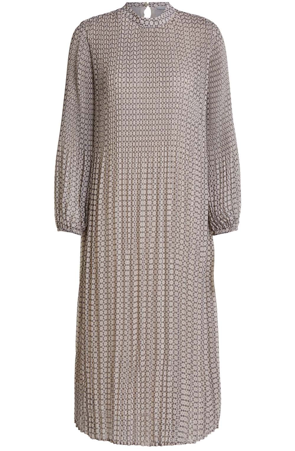 Pleated Patterned Dress