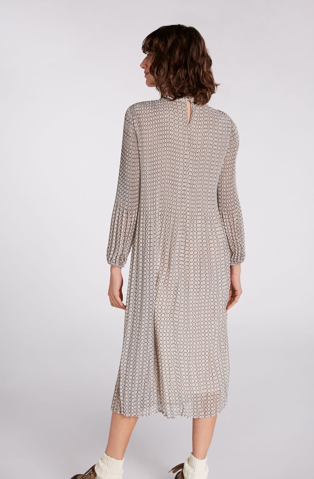 Pleated Patterned Dress