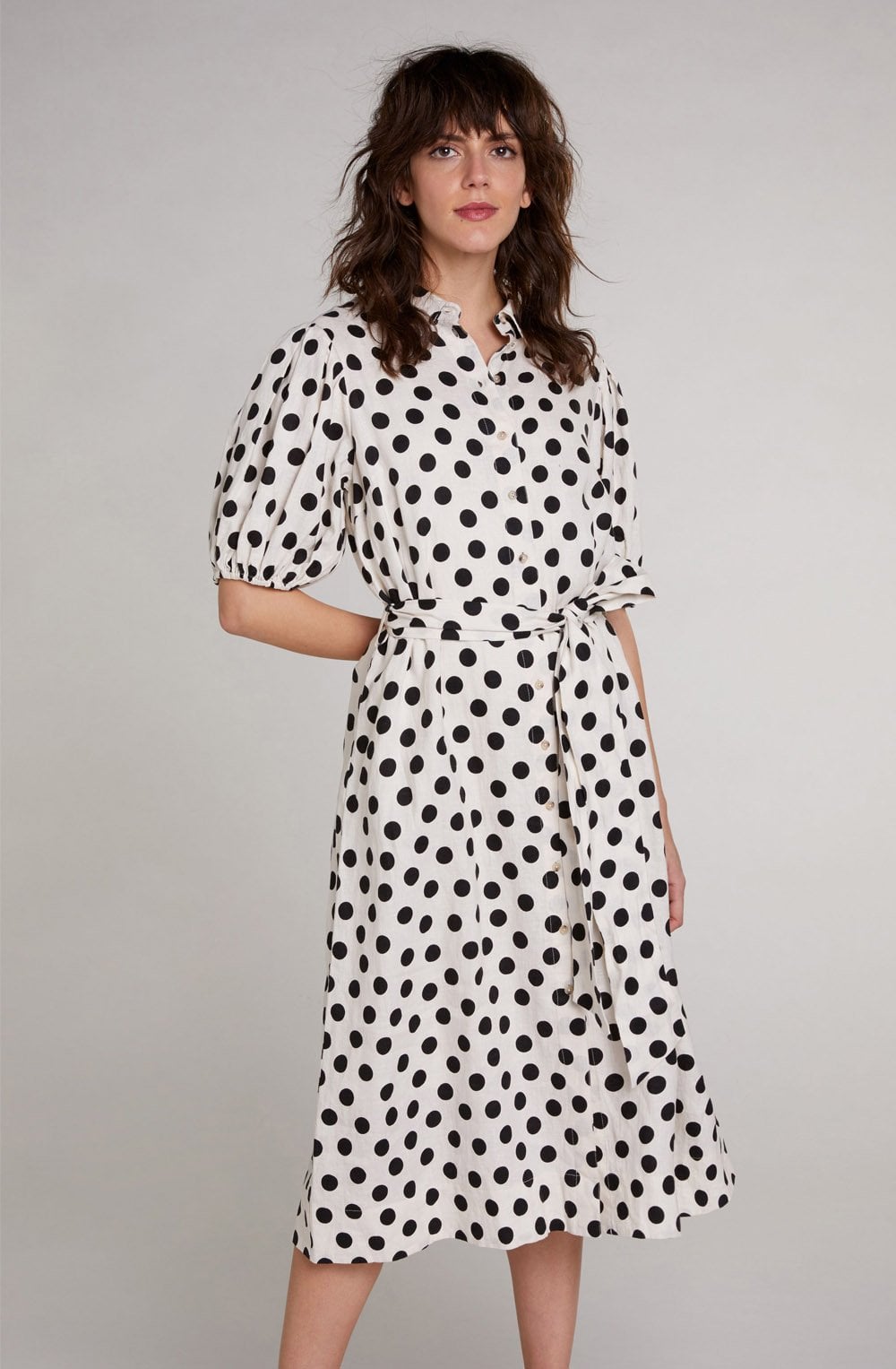 Polka Dot Linen Dress