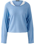 Powder Blue and White Layered Top