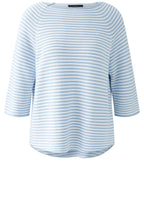 Powder Blue and White Short Sleeved Box Jumper