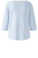 Powder Blue and White Short Sleeved Box Jumper