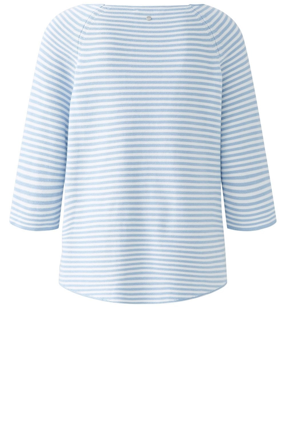 Powder Blue and White Short Sleeved Box Jumper