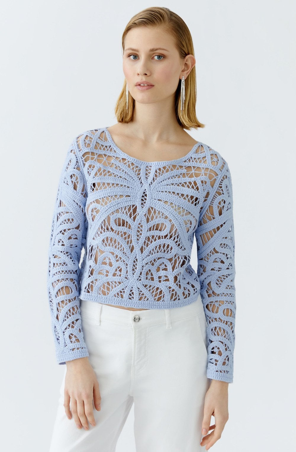 Powder Blue Crochet Top
