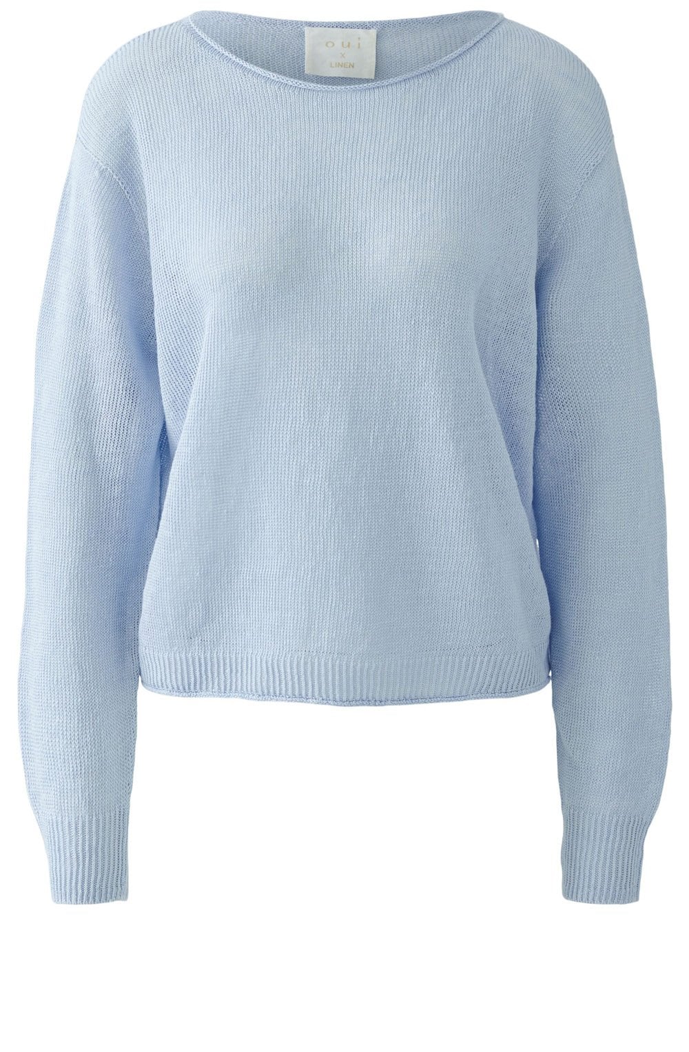 Powder Blue Linen Knit Pullover