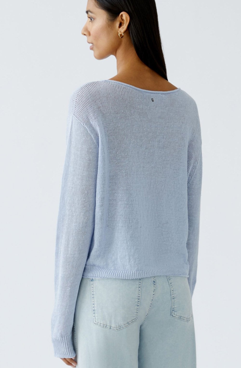 Powder Blue Linen Knit Pullover