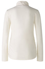 Pristine Cream Ruched Detail Turtle Neck