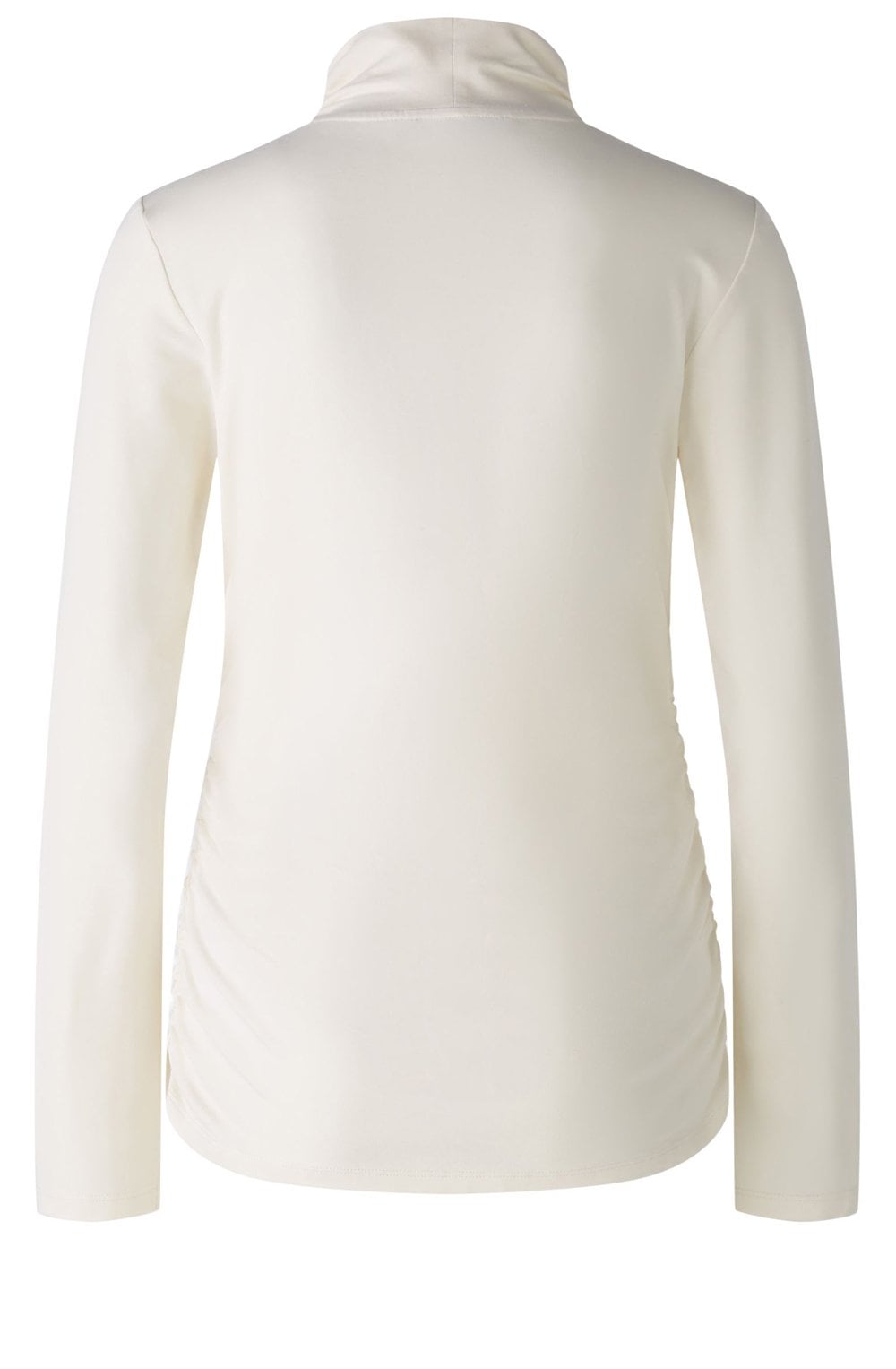 Pristine Cream Ruched Detail Turtle Neck
