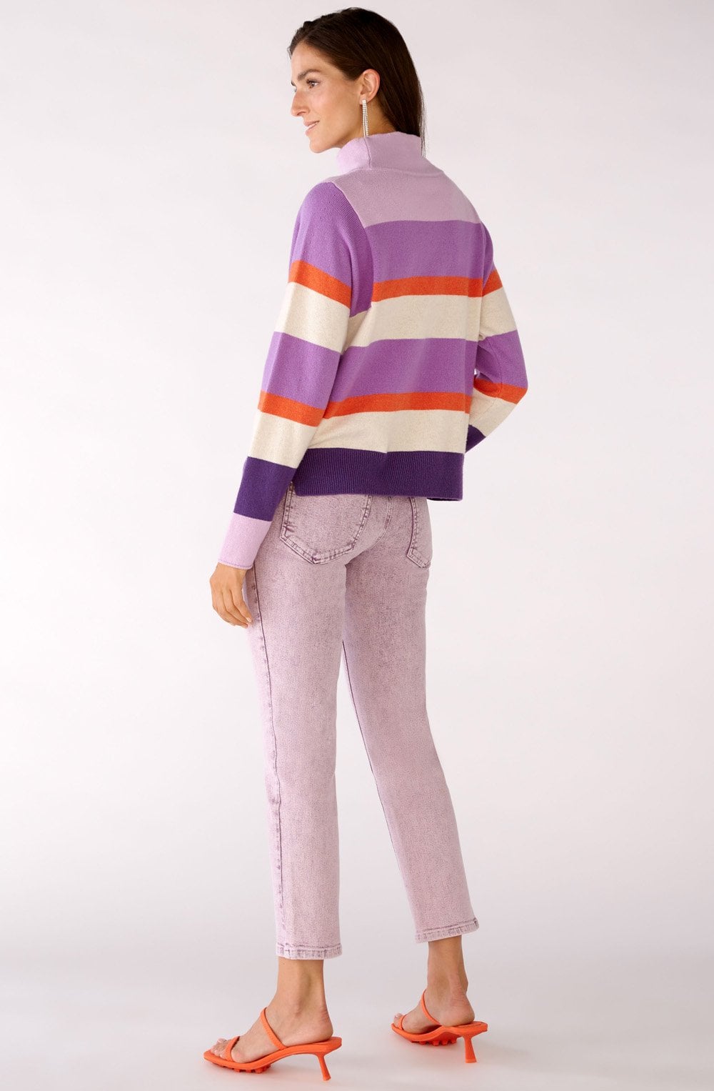 Purple and Orange Colour Block Jumper