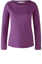 Purple and Orange Striped Jersey Top