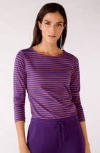 Purple and Orange Striped Jersey Top