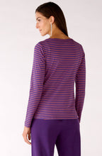 Purple and Orange Striped Jersey Top