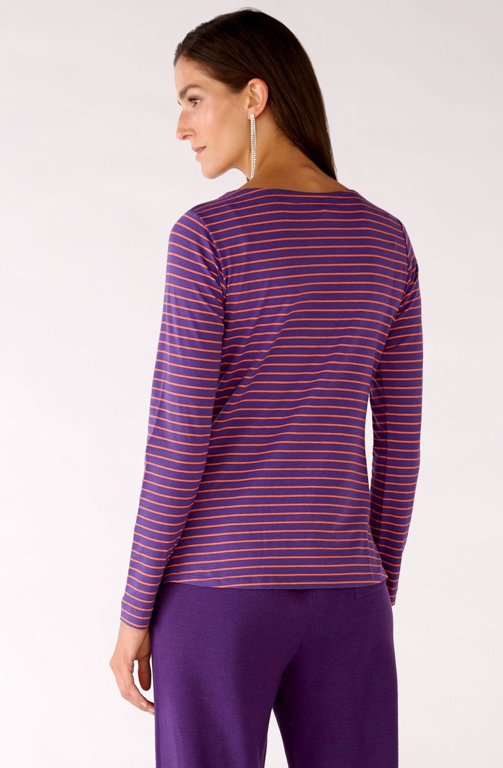 Purple and Orange Striped Jersey Top