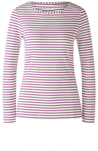 Purple and White Stretch Jersey Top