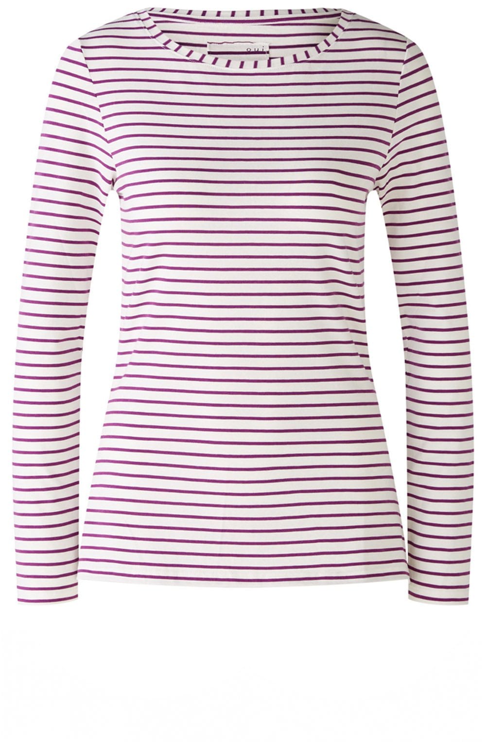 Purple and White Stretch Jersey Top