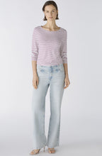 Purple and White Stretch Jersey Top