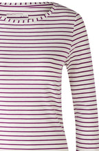 Purple and White Stretch Jersey Top