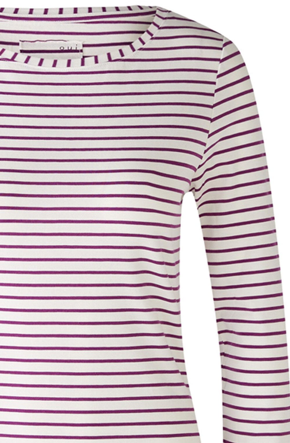 Purple and White Stretch Jersey Top