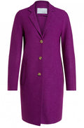 Purple Boiled Wool Coat