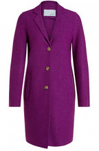Purple Boiled Wool Coat