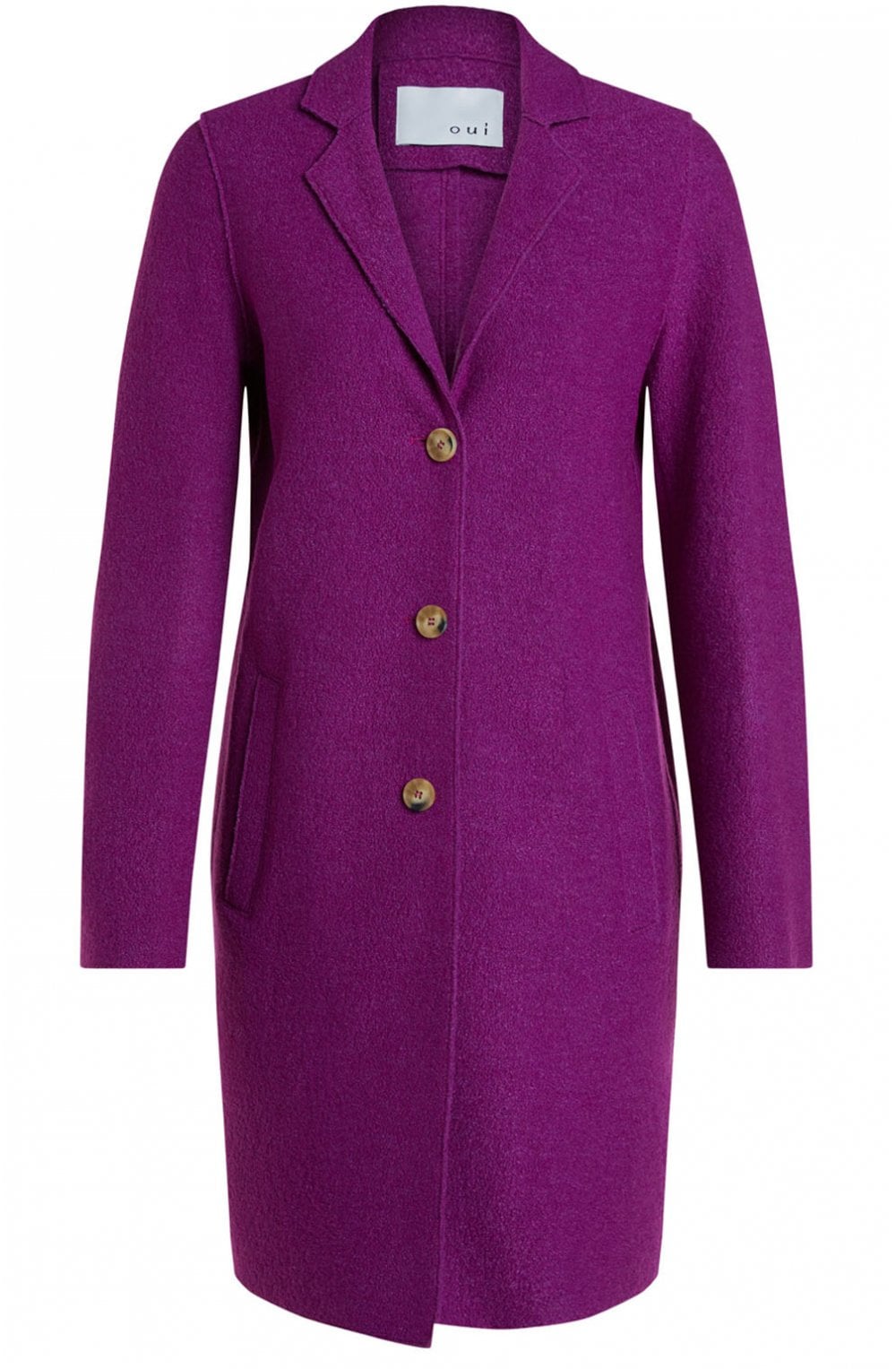 Purple Boiled Wool Coat
