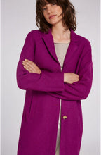 Purple Boiled Wool Coat